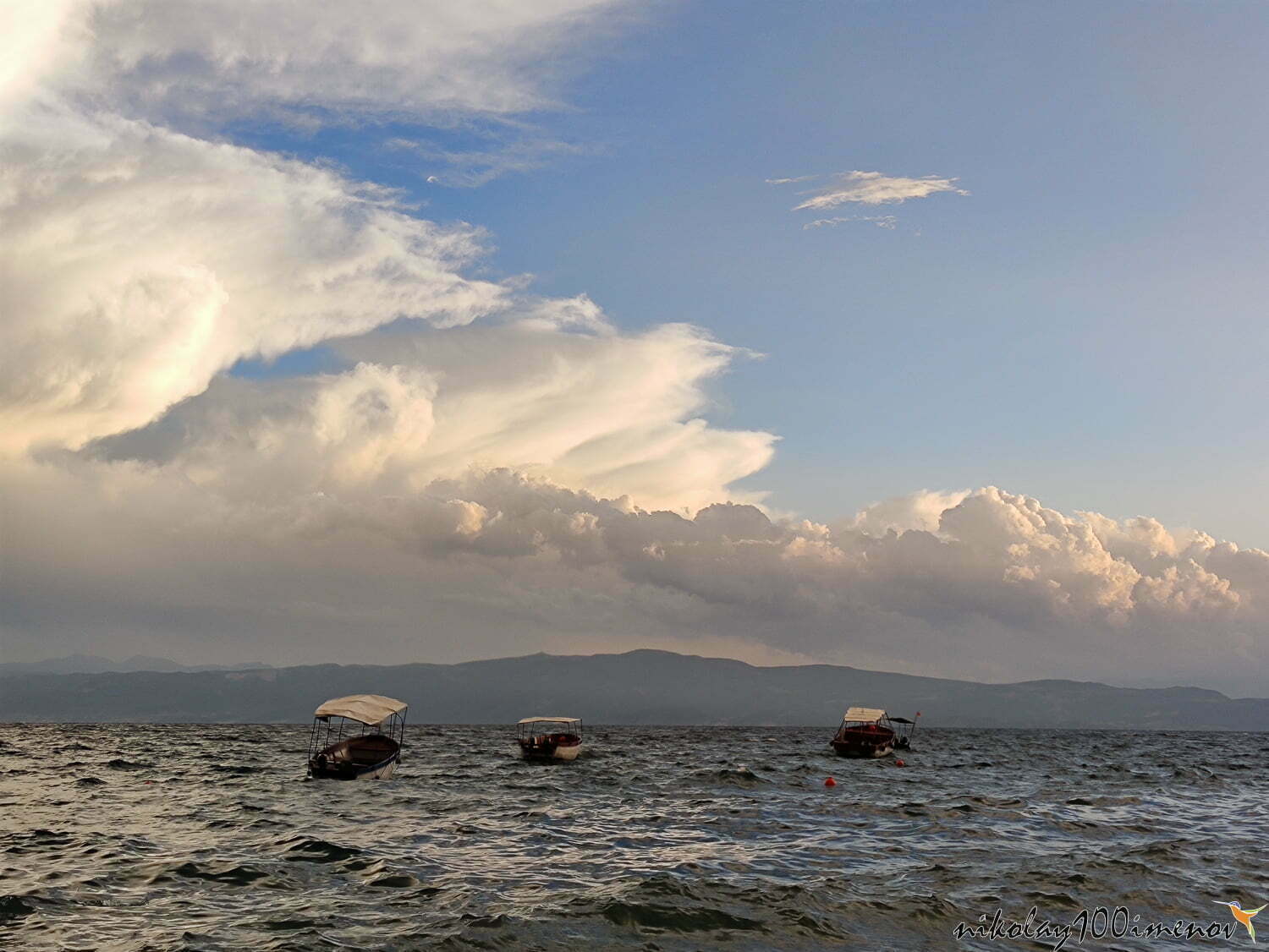 Lake Ohrid with boats