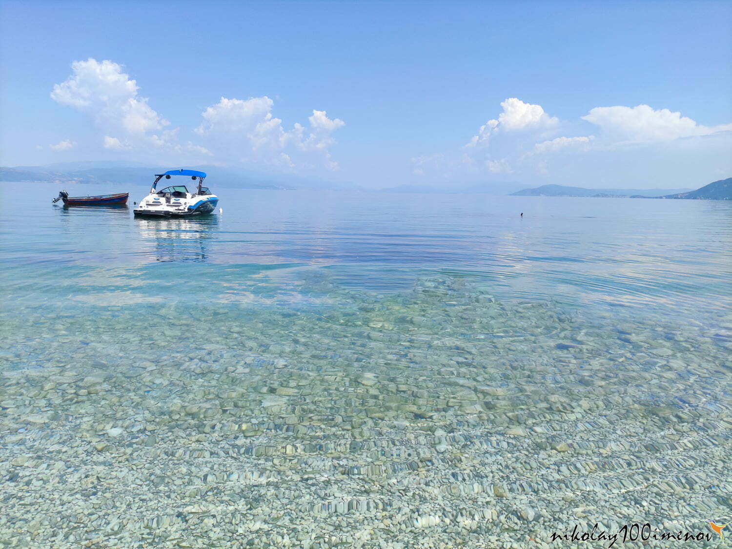 Lake Ohrid with boats