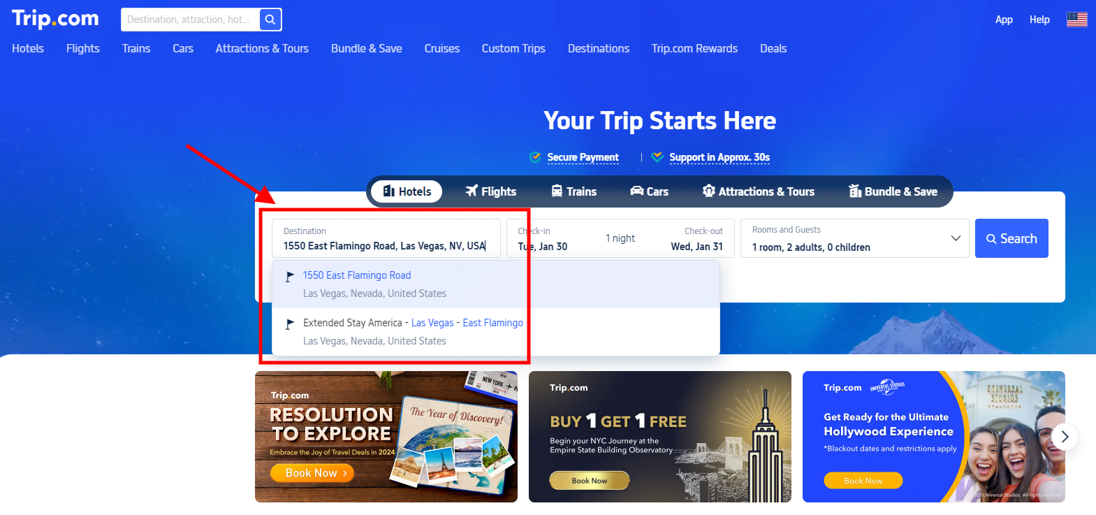 trip.com cheap hotels near me