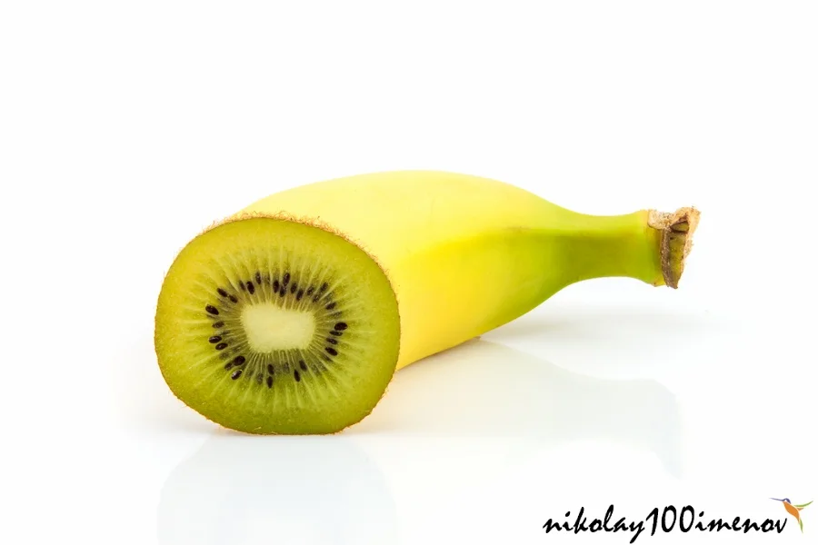 Super fruit. Banana and kiwi combination